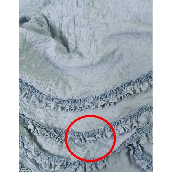 Free People Free-est Vienna Midi Skirt Tiered Asymmetrical Ruffle Blue M 283462 - Picture 8 of 8